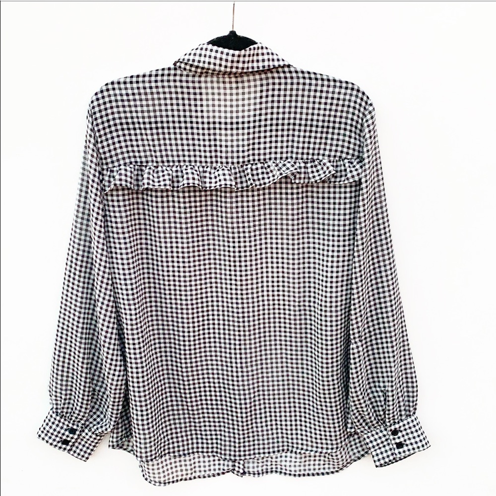 Torrid Gingham Check Ruffle Trim Button Down Top - image 5